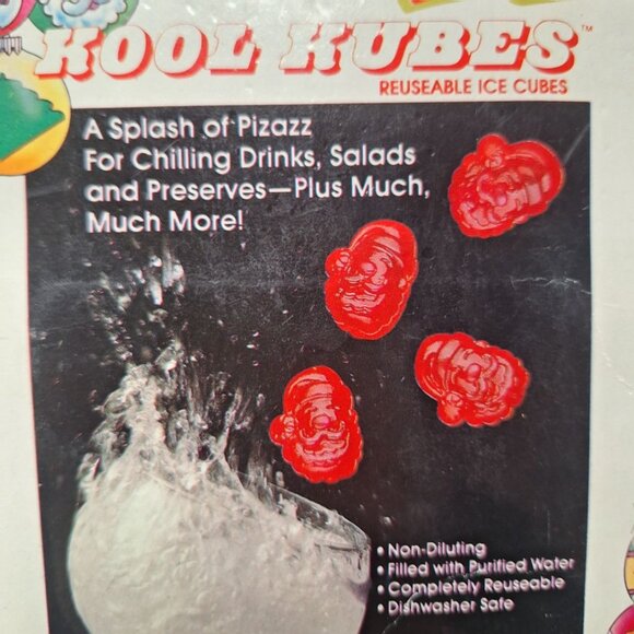 Human Kool Kubes Reusable Ice Cube Santa Red Vintage 90s Holiday Christmas Drink - Picture 6 of 8